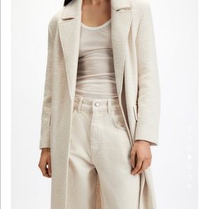 ZARA long off white cream long coat size M NWT